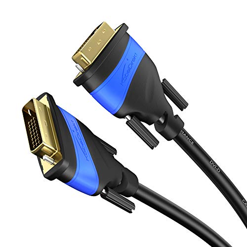 KabelDirekt – 1,5m Cable DVI Dual Link (DVI-D, 24+1 Pin, Full HD 1080p, 3D, 2560 x 1600 @ 60Hz, para los monitores, Las Tarjetas gráficas), Top Series