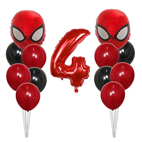 Kfdzsw Globos 13 unids Spiderman Capitán América Iron Globos Número Globo Cumpleaños Fiesta Decoración Niños Toy Baby Shower Globo Fiesta (Color : 6)
