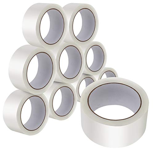 Kikc Cinta de embalaje, cinta adhesiva de alta resistencia, adecuada para sellado y transporte, buena estanqueidad del embalaje (10 unidades) 48MM x 66M x 45U Kikc Cinta de embalaje, cinta adhesiva de alta resistencia, adecuada para sellado y transporte, buena estanqueidad del embalaje (10 unidades) 48MM x 66M x 45U