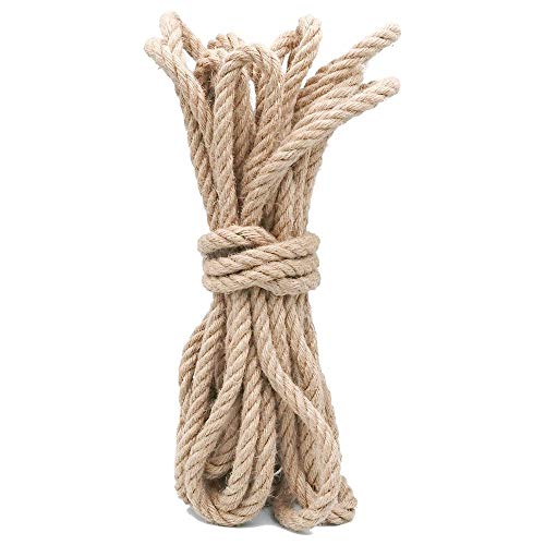 KINGLAKE Cuerda de yute de 12 mm de grosor, cuerda de cáñamo de 10 m, cuerda de yute fuerte para envolver, decoración del hogar, jardinería