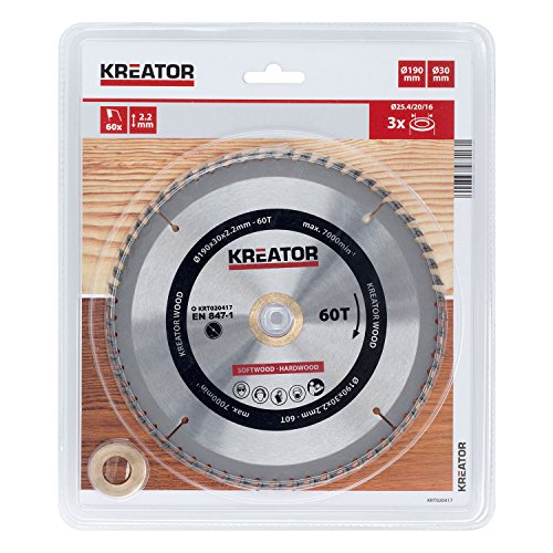 KREATOR KRT020417 - Disco de sierra madera 190mm60d