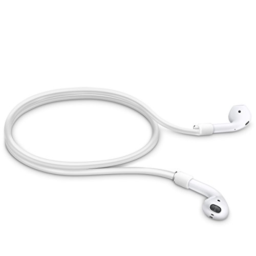 kwmobile Cinta de sujeción Compatible con Apple AirPods - Correa para Auriculares - Banda Strap Blanco
