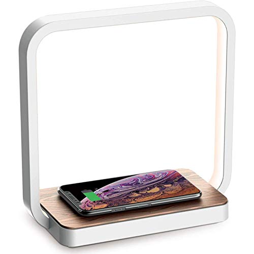 Lámpara de Cabecera, Qi Cargador Inalámbrico Lámpara de Escritorio LED con Control Táctil 3 Tonos de Luz, Lámpara de Mesa para Niños, Adultos, Hogar, Dormitorio y Oficina Lámpara de Cabecera, Qi Cargador Inalámbrico Lámpara de Escritorio LED con Control Táctil 3 Tonos de Luz, Lámpara de Mesa para Niños, Adultos, Hogar, Dormitorio y Oficina