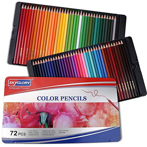 Lápices de Colores para Adultos, Hospaop 72 Piezas Lápices de Dibujo, Lápices de Colores Artísticos para de Pintura y Bosquejo Material de Dibujo Set para Adultos y Niños (72 multicolor)