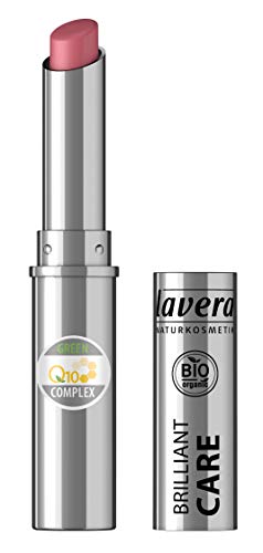 lavera Brillo de labios Beautiful Lips Brilliant Care Q10, rosa oriental 03, cuidado intensivo, cosmética natural, ingredientes activos vegetales orgánicos, paquete de 3 unidades (3 x 1,7 g)