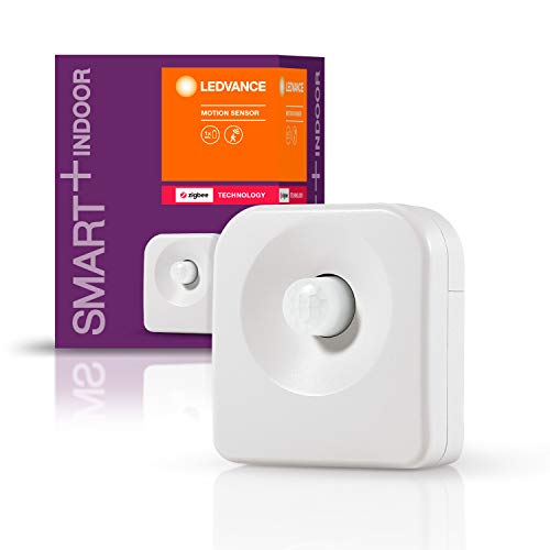 Ledvance Smart+ ZigBee - Sensor de Movimiento, para control automático de luz, sensor de temperatura integrado, directamente compatible con Echo Plus y Echo Show (paquete de 4)