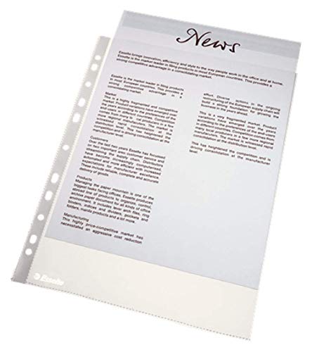 Leitz 11378 Economy - Fundas de plástico perforadas para documentos (DIN A4, polipropileno, 200 unidades), transparentes