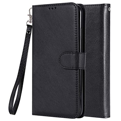 LEMORRY Carcasa para Xiaomi Mi A1 (Mi 5X) Funda Estuches Multifuncional Bolsa Piel Cuero Billetera Cover con 2in1 Tarjeteros Magnética Suave TPU Silicona Tapa Funda para Xiaomi Mi A1 (Mi 5X) (Negro)