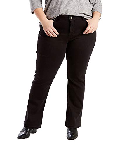 Levi's Women's Plus-Size 414 Classic Straight Jean's, Soft Black, 46 (US 26) S