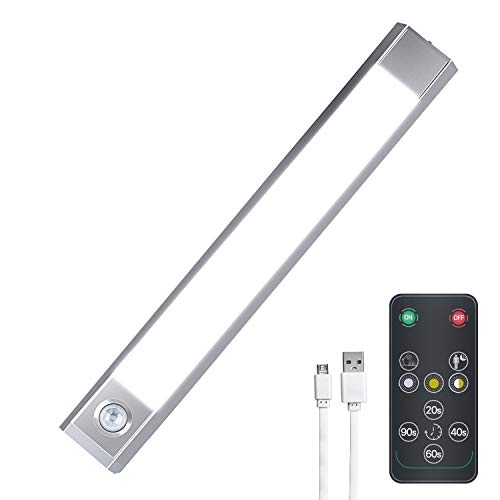 Luz LED Armario con Sensor de Movimiento, USB Recargable Bateria Cargada Automático Debajo de la luz de la Noche del LED del Gabinete con control remoto, Luces inalámbricas del armario de 60 LED Luz LED Armario con Sensor de Movimiento, USB Recargable Bateria Cargada Automático Debajo de la luz de la Noche del LED del Gabinete con control remoto, Luces inalámbricas del armario de 60 LED