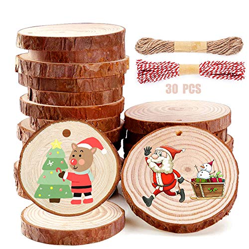 Madera Círculo Decoración, Circulos Madera Natural, Navidad Troncos Madera, Disco Madera Natural, Manualidades Hechas A Mano Perfectas Y Adornos Halloween Apto Para Pirograbador Madera, Pintura