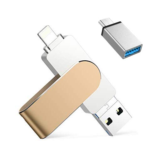 Memoria USB para iPhone 128 GB ,Qarunt 4 en 1 USB 3.0 OTG Pendrive Memory Stick Externa para Tipo C USB C iPad Android Laptops Smartphone Macbook iOS