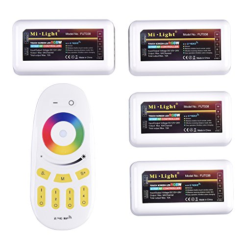 Mi-Light by findyouled, Remote controlador Kit: 1 x Remote + 4 x RGB/W Controllers
