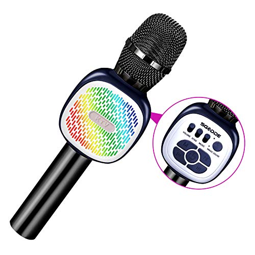Microfono Inalámbrico Karaoke, SGODDE Micrófono Karaoke Bluetooth Portátil, Microfono Altavoz KTV con Luces LED de Baile,para Adultos y Niños,para Regalo / KTV / Fiesta,para Android / IOS / PC (Negro) Microfono Inalámbrico Karaoke, SGODDE Micrófono Karaoke Bluetooth Portátil, Microfono Altavoz KTV con Luces LED de Baile,para Adultos y Niños,para Regalo / KTV / Fiesta,para Android / IOS / PC (Negro)