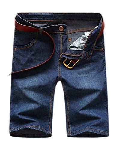 Minetom Hombre Jeans Pantalones Cortos Vaqueros Militar Cortos de Carga Bermuda Deporte Shorts Multi Bolsillos Moda Slim Fit Mezclilla Pantalón Denim C Azul 01 W28/Cintura 72CM