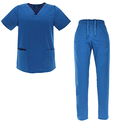 MISEMIYA - Pijama Sanitario Unisex Uniformes Sanitarios Uniformes Médicos 817-8312 - XXL, Conjuntos Sanitarios G713-37-Azul