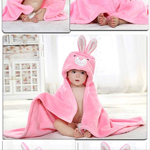 Modelo animal con capucha Capa Albornoz para bebés/dibujos animados Toalla para bebés/personaje Albornoz para niños/Toalla de baño 0-12 meses conejo rosa