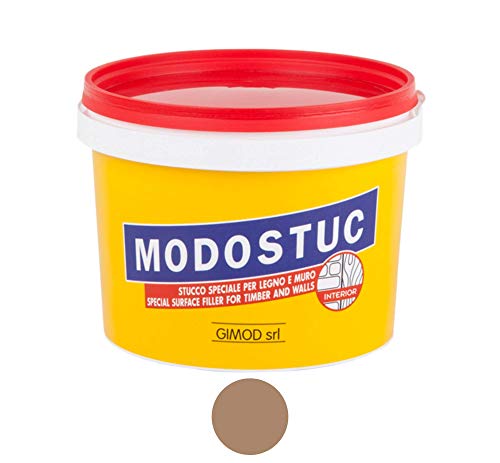 MODOSTUC Nogal - Masilla profesional de pasta lista para uso en interiores, ideal para madera y pared de secado rápido y adherencia perfecta, 5 kg.