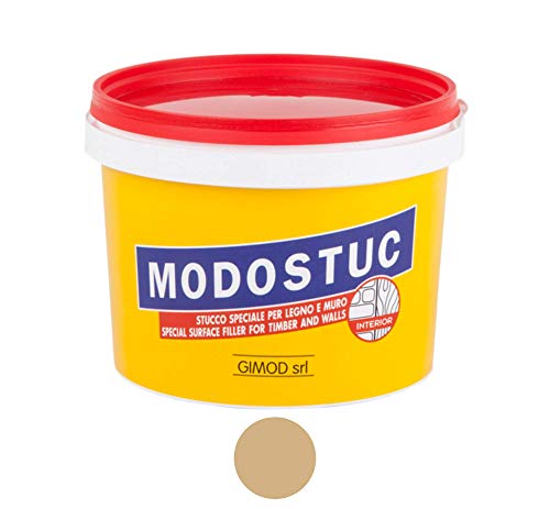 MODOSTUC Roble - Masilla profesional de pasta lista para uso en interiores, ideal para madera y pared de secado rápido y adherencia perfecta, 5 kg.
