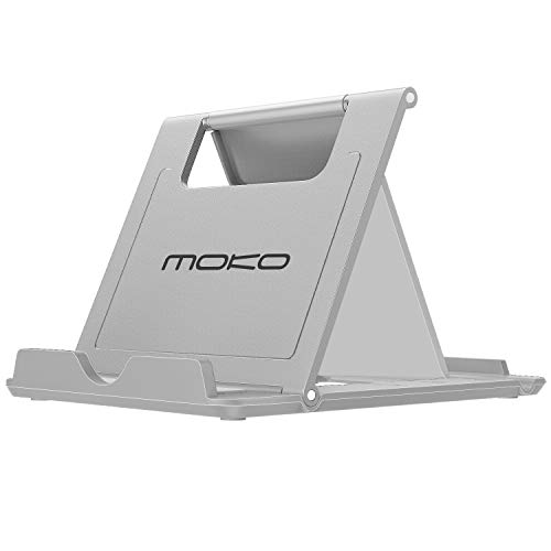MoKo Smartphone/Tabletas Soporte Universal - Portátil Plegable Stand Holder para (Compatible 6-8") iPad Mini/E-Readers, iPhone 7, 7 Plus/ 6s, 6s Plus/Galaxy S8 / S8 Plus / S7 / S6, J3, Gris