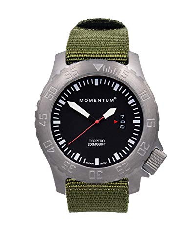 Momentum 1M-DV74B7G - Reloj de Cuarzo para Hombre, con Correa de Nailon, Color Verde