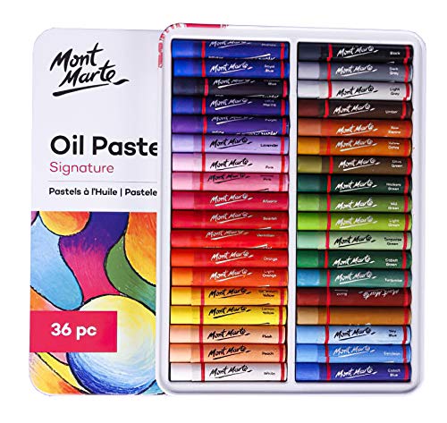 Mont Marte Pasteles al Oleo Set – 36 Piezas – Pasteles para Pintar – Colores Intensos, Alta Pigmentación – Ideal para Pintar y Dibujar