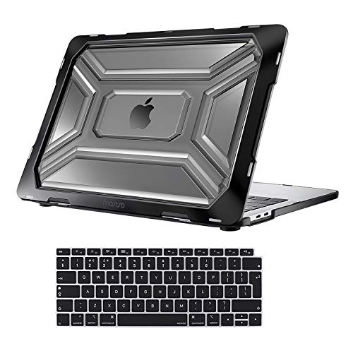 MOSISO Funda Dura Compatible con 2019 2018 MacBook Air 13 A1932 Retina, Carcasa Rígida de Plástico de Alta Resistencia con TPU Parachoques & Cubierta de Teclado, Negro