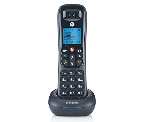 Motorola CD4001 - Teléfono Dect inalámbrico (50 contactos, Manos Libres, Función Alarma) Color Negro