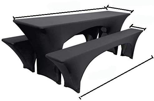 Namvo Mantel y funda de asiento elástico de 50 cm de ancho, color negro