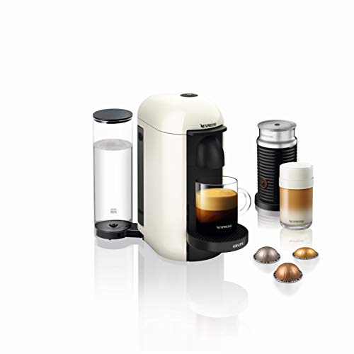 Nespresso VERTUO Plus XN9031 Cafetera de cápsulas, máquina de café expreso de Krups, café diferentes tamaños, 5 tamaños tazas, tecnología Centrifusion, calentamiento 40 segundos, Blanca