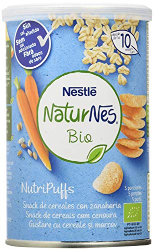 Nestlé Naturnes Bio Nutri Puffs Snack De Cereales Con Zanahoria, A Partir De 10 Meses  - Pack de 5 envases x 35g