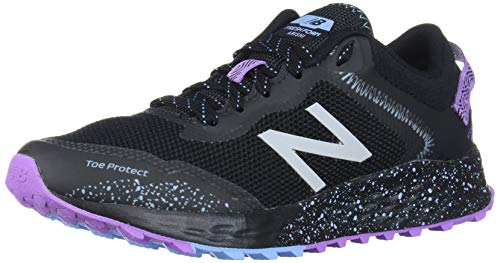 New Balance Arishi V1 Fresh Foam, Zapatillas para Carreras de montaña para Mujer, Negro Morado Neo Violeta, 39 EU