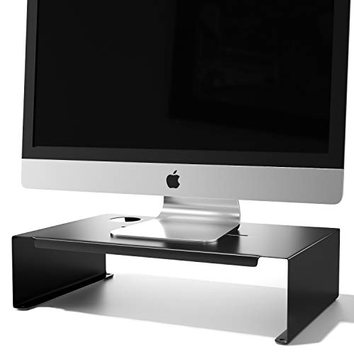 Newaner Soporte para monitor de ordenador, soporte ergonómico, elevador para monitor de ordenador, portátil, iMac, TV, impresoras de hasta 30 kg (negro)