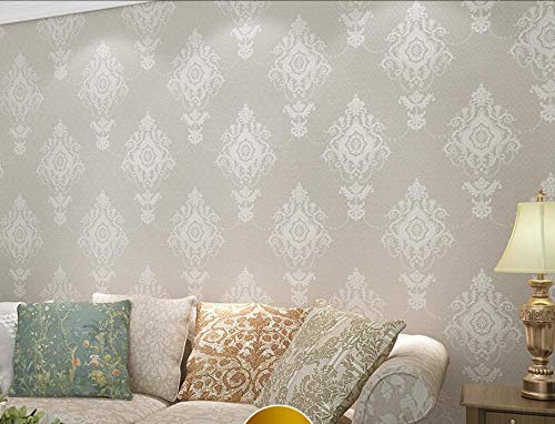 No Tejido Pared Papel Flor de damasco 3D papel de pared marrón claro dormitorios salón hotel fondo de Adecuado para decoración minimalista moderna TV - 0.53 x 9.5m