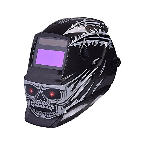 nuzamas funciona con energía solar auto oscurecimiento soldadura casco máscara de soldadura cara protección para Arc Tig Mig de Molienda de corte por plasma con pantalla diseño de calaveras