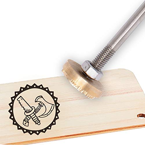 OLYCRAFT Sello Térmico para Barbacoa de Hierro con Marca de Madera con Cabeza de Latón Y Mango de Madera, Cuero Y la Mayoría de los Plásticos: Sierra Y Hacha OLYCRAFT Sello Térmico para Barbacoa de Hierro con Marca de Madera con Cabeza de Latón Y Mango de Madera, Cuero Y la Mayoría de los Plásticos: Sierra Y Hacha