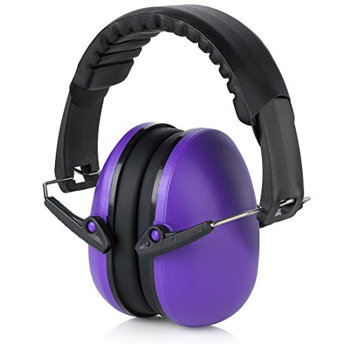 Orejeras de protección auditiva y reducción de ruido: ligeras, ajustables y plegables NRR 20 dB de seguridad para disparos, maquinaria pesada y caza, para adultos y niños, color morado Orejeras de protección auditiva y reducción de ruido: ligeras, ajustables y plegables NRR 20 dB de seguridad para disparos, maquinaria pesada y caza, para adultos y niños, color morado