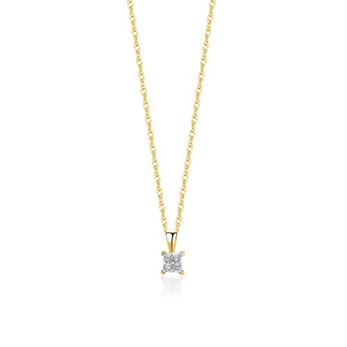 Orovi Collar mujer colgante con cadena de oro amarillo 750 de 18 quilates con diamantes talla brillante cadena 45 cm