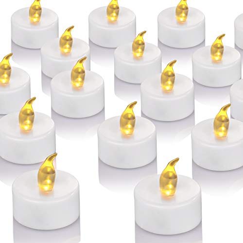 OSHINE 50unidades LED Velas Velas CR2032 pilas velas sin llama de iluminación eléctrica falso Vela para Hogar Navidad boda mesa regalo al aire libre cálido Amarillo …