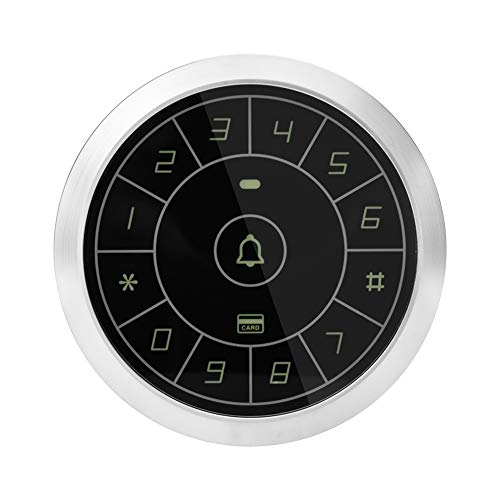 Panel táctil Lector de Tarjetas,Sistema de Control de Acceso Botón de Salida de contraseña Circular de aleación de Zinc para hogar/Oficina