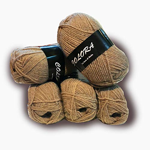 Panini Tessuti -Ovillos de lana Colora - 50 gr / 140 m Ideal para tejer agujas número 3,5-4 y ganchillo.
