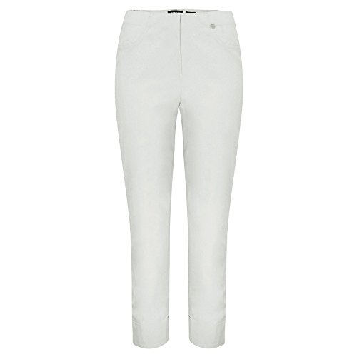 Pantalón Bella, pantalón pirata en color blanco, de Robell Trousers, varios tamaños Plateado Silber W46