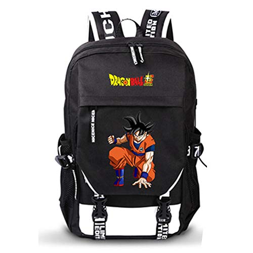PAPLIU Mochila Esfera del Dragón USB Unisexo Cosplay Anime Backpack Casual 43Cm×30Cm×20Cm