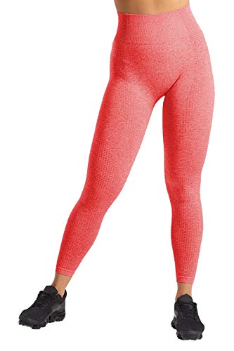 Pau1Hami1ton Talle Alto Sin Costura Leggins para Mujer Gimnasio Capri Mallas Pantalones de Yoga Niñas Fitness Leggings Deportivos GP-13(Red,S)