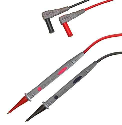 Peak Tech 1 par flexible Multímetro de cables de medición 120 cm, seguridad – Juego de cables de prueba, 1000 V AC/DC, 10 A, Cat III/IV, 1 pieza, TKS de 2
