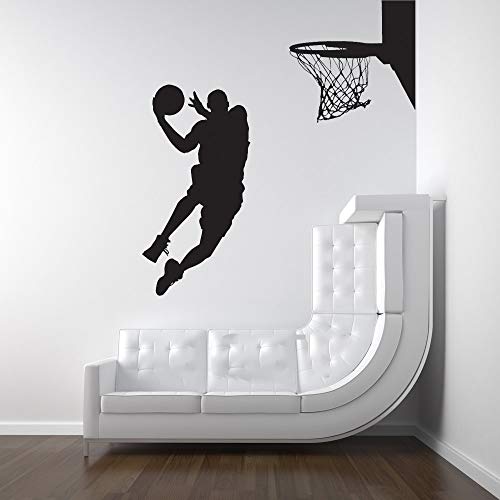 Pegatina De Pared Frases Michael Jordan Jugador De Baloncesto Dunk Ball Dormitorio Decoración Silueta Pared Arte Pegatina Para Niños Dormitorio