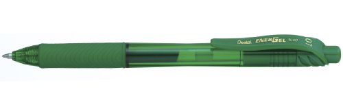 Pentel BL107-DX - Bolígrafo Energel retráctil con punta de bola. Escritura en color verde