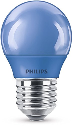 Philips Bombilla LED E27, luz blanca, 3.1 W, azul