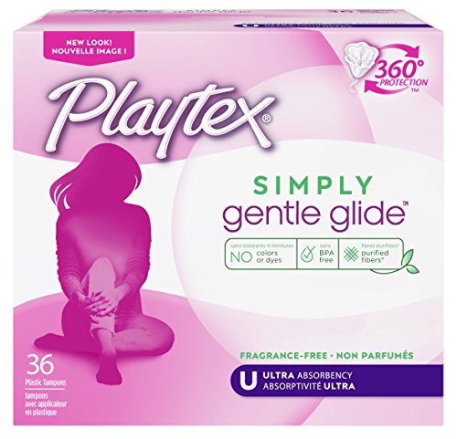 Playtex Simply Gentle Glide Tampones sin aroma, ultra absorción, 36 unidades (paquete de 1) (el embalaje puede variar)