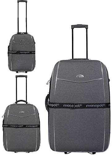 PMro-Trading Euro-Trading Bali Suitcase 3 Pieces. Size-77 X 53 Cm. Colour-Black Maleta. 77 cm. 87 Liters. Negro (Black)
